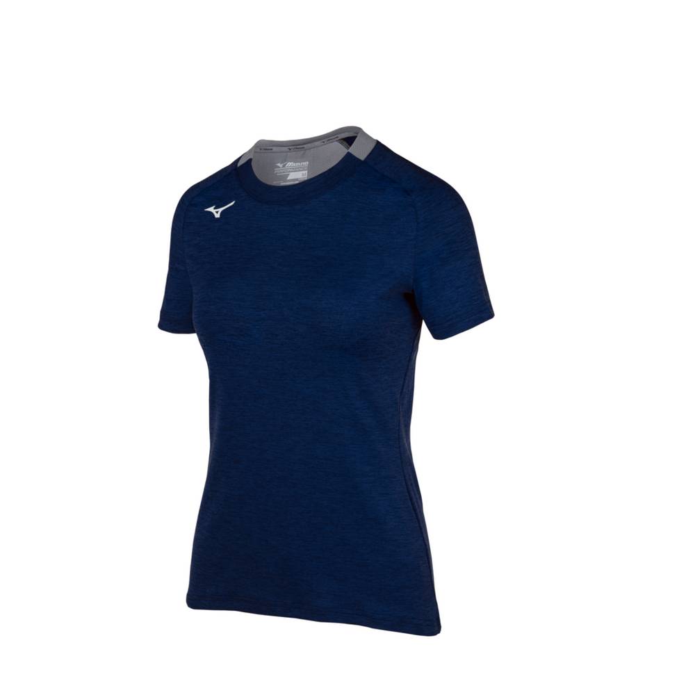 Womens Mizuno Alpha Short Sleeve T-Shirts Navy Philippines (LVCTZE182)